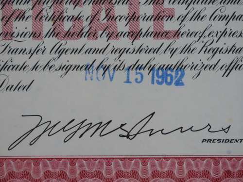 Set of Two Erie Lackawanna Railroad Company, Stock Certificates, 1962 to 1966