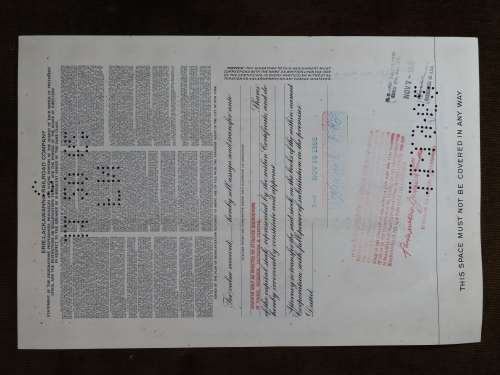 Erie Lackawanna Railroad Company, Stock Certificate, 1960 , 100 Shares