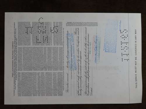 Erie Lackawanna Railroad Company, Stock Certificate, 1962 , 100 Shares