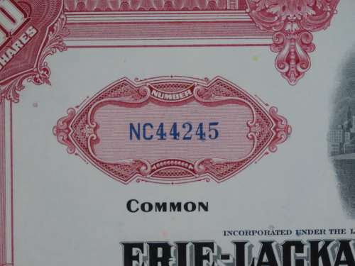 Erie Lackawanna Railroad Company, Stock Certificate, 1962 , 100 Shares