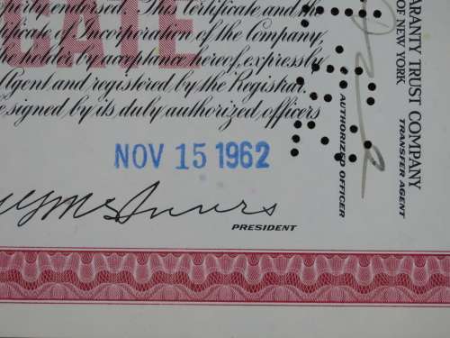 Erie Lackawanna Railroad Company, Stock Certificate, 1962 , 100 Shares