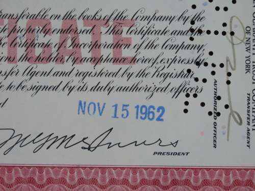Erie Lackawanna Railroad Company, Stock Certificate, 1962 , 100 Shares
