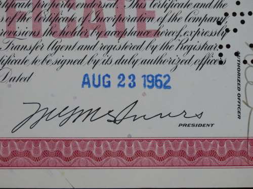 Erie Lackawanna Railroad Company, Stock Certificate, 1962 , 100 Shares