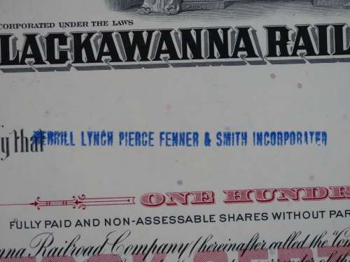 Erie Lackawanna Railroad Company, Stock Certificate, 1962 , 100 Shares