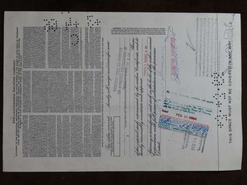 Erie Lackawanna Railroad Company, Stock Certificate, 1966 , 100 Shares