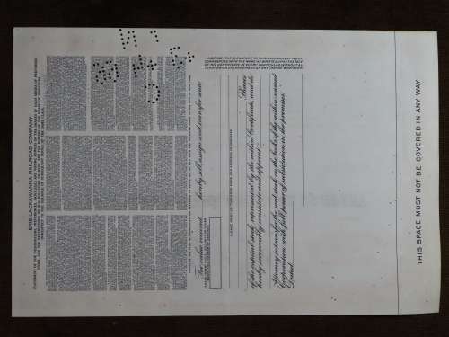 Erie Lackawanna Railroad Company, Stock Certificate, 1966 , 100 Shares