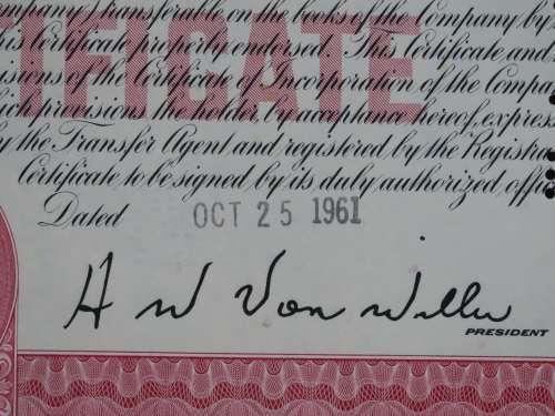 Erie Lackawanna Railroad Company, Stock Certificate, 1961 , 100 Shares