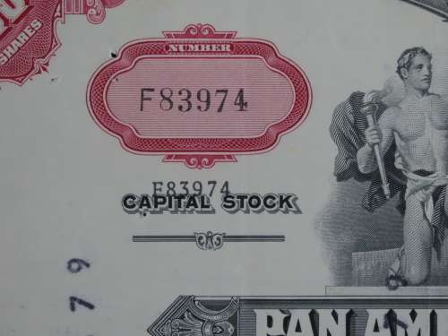 Pan American World Airways, Stock Certificate, 1975 , 100 Shares