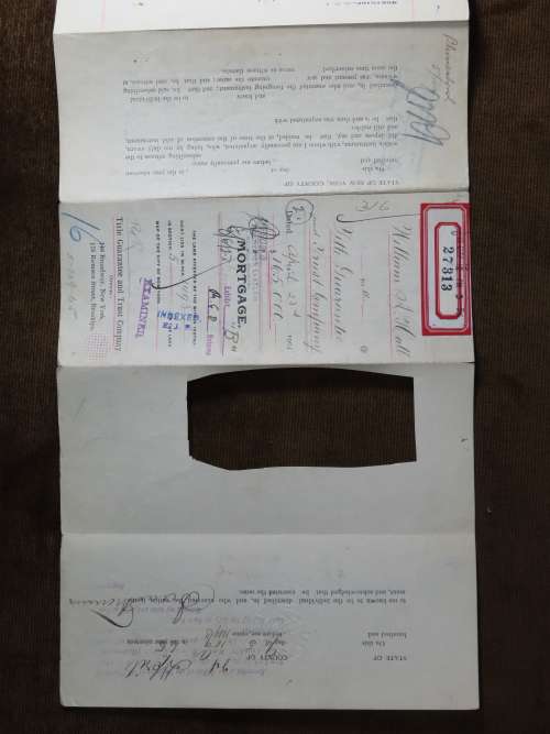 1901 Mortgage Indenture with Seal, Hand Written, New York City - damaged