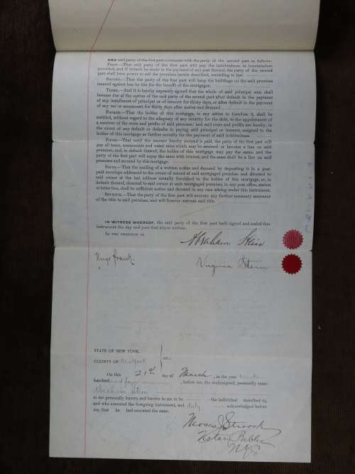 1904 Mortgage Indenture with Seal, Hand Written, New York City