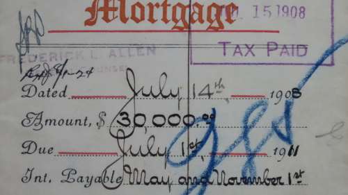 1908 Mortgage Indenture with Seal, Hand Written, New York City