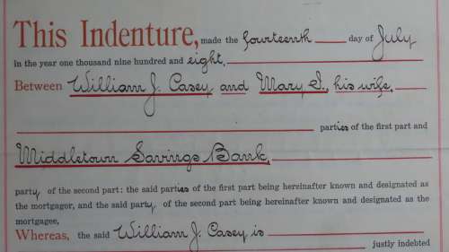 1908 Mortgage Indenture with Seal, Hand Written, New York City
