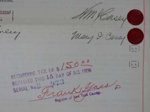 1908 Mortgage Indenture with Seal, Hand Written, New York City