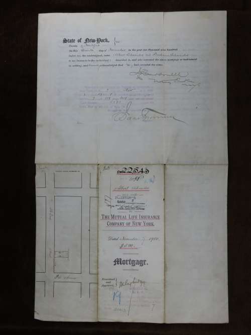 1900 Mortgage Indenture with Seal, Hand Written, New York City