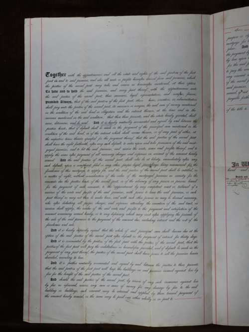1900 Mortgage Indenture with Seal, Hand Written, New York City