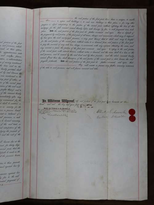 1900 Mortgage Indenture with Seal, Hand Written, New York City