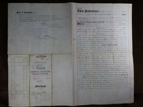 1900 Mortgage Indenture with Seal, Hand Written, New York City