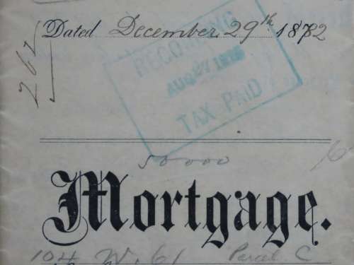 1882 Mortgage Indenture with Seal, Hand Written, New York City