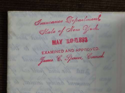 1889 Mortgage Indenture with Seal, Hand Written, New York City