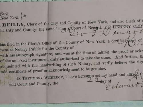 1889 Mortgage Indenture with Seal, Hand Written, New York City