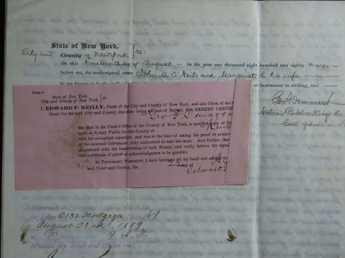 1889 Mortgage Indenture with Seal, Hand Written, New York City