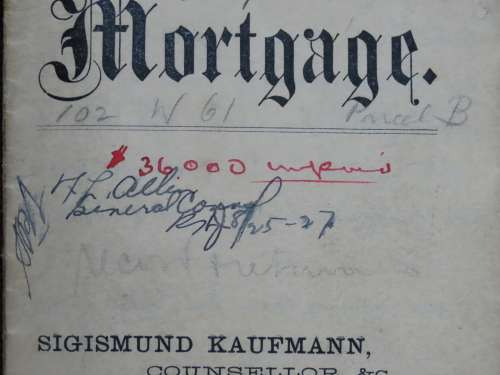 1882 Mortgage Indenture with Seal, Hand Written, New York City
