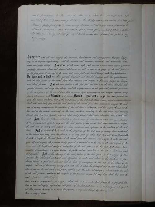 1882 Mortgage Indenture with Seal, Hand Written, New York City