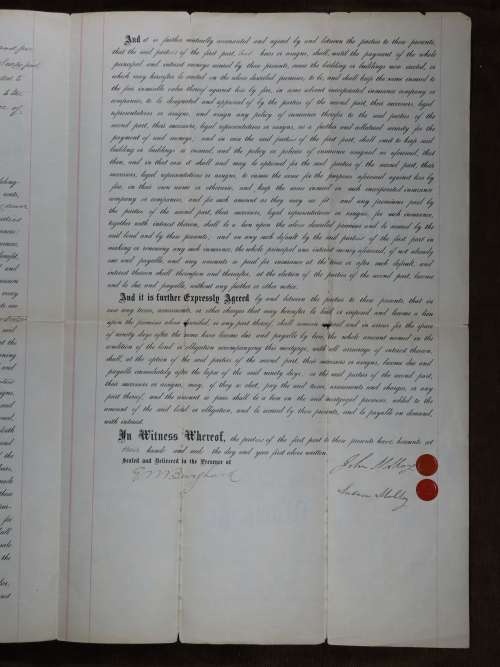 1882 Mortgage Indenture with Seal, Hand Written, New York City