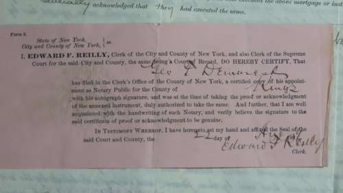 1889 Mortgage Indenture with Seal, Hand Written, New York City