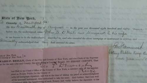 1889 Mortgage Indenture with Seal, Hand Written, New York City