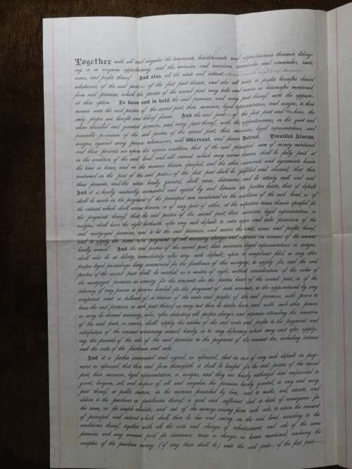1889 Mortgage Indenture with Seal, Hand Written, New York City