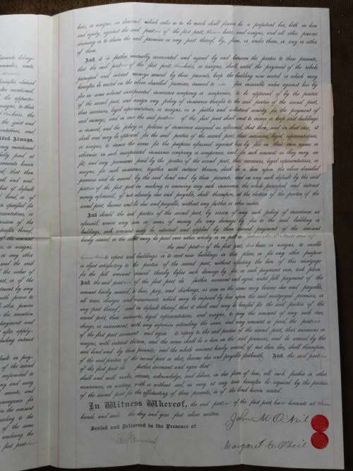 1889 Mortgage Indenture with Seal, Hand Written, New York City