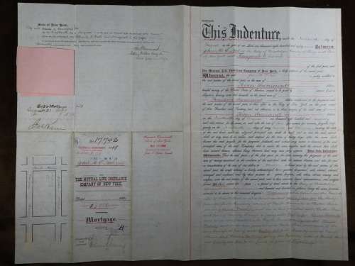 1889 Mortgage Indenture with Seal, Hand Written, New York City