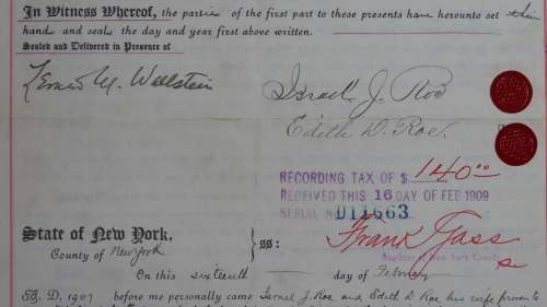 1909 Mortgage Indenture with Seal, Hand Written, New York City