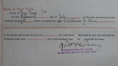 1908 Mortgage Indenture with Seal, Hand Written, New York City