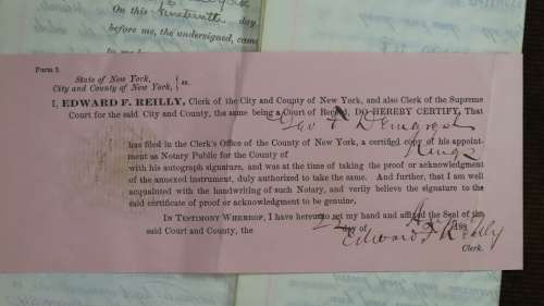 1889 Mortgage Indenture with Seal, Hand Written, New York City