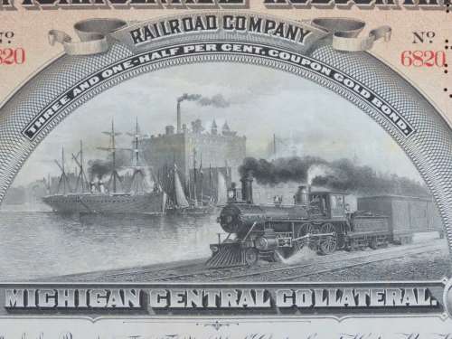New York Central and Hudson River Railroad, $1000 Gold Bond Certificate, 1898