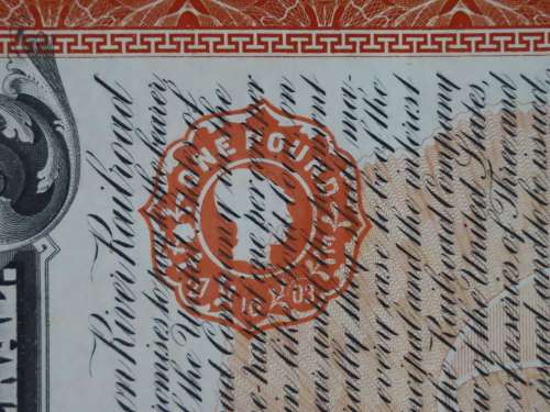 1898 New York Central and Hudson River Railroad, $1000 Gold Bond Certificate
