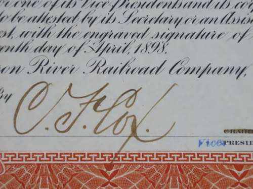 1898 New York Central and Hudson River Railroad, $1000 Gold Bond Certificate