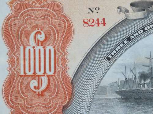 1898 New York Central and Hudson River Railroad, $1000 Gold Bond Certificate
