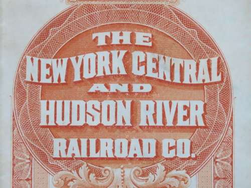 1898 New York Central and Hudson River Railroad, $1000 Gold Bond Certificate
