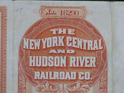 1898 New York Central and Hudson River Railroad, $1000 Gold Bond Certificate 16290