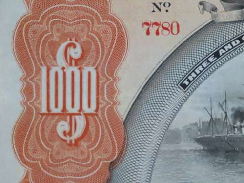 1898 New York Central and Hudson River Railroad, $1000 Gold Bond Certificate 7780