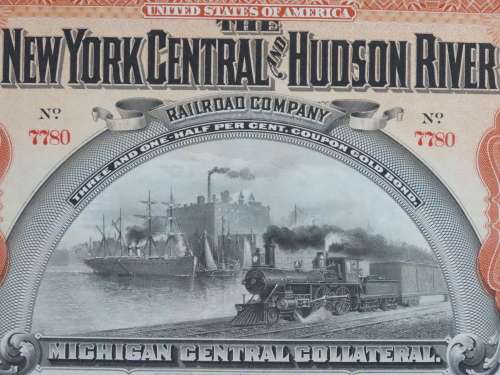 1898 New York Central and Hudson River Railroad, $1000 Gold Bond Certificate 7780