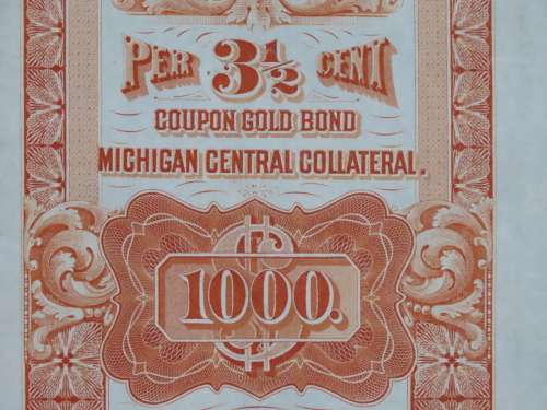 1898 New York Central and Hudson River Railroad, $1000 Gold Bond Certificate 7767