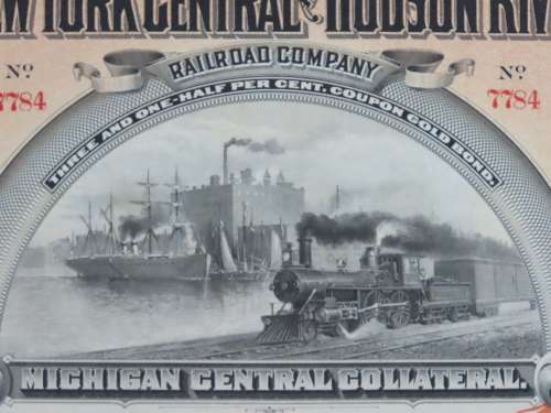 1898 New York Central and Hudson River Railroad, $1000 Gold Bond Certificate 7784