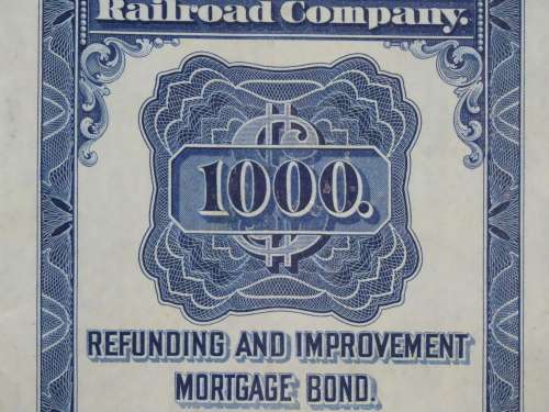 1921 New York Central Railroad Company, $1000 Bond Certificate M14860