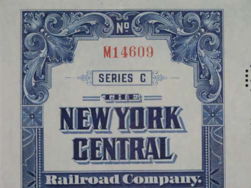 1921 New York Central Railroad Company, $1000 Bond Certificate M14609