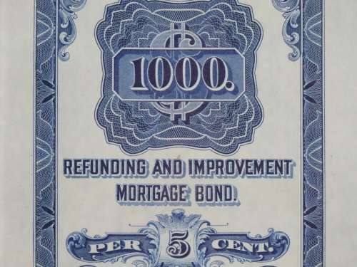 1921 New York Central Railroad Company, $1000 Bond Certificate M14609