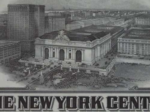 1921 New York Central Railroad Company, $1000 Bond Certificate M14608